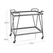 YIN YIN Carrello per Ripiani Scaffale Doppio in Legno in Ferro battuto Mobile conveniente Grande Cucina da Cucina Ristorante teiera Nera 75X45X85cm Carrello a rulli (Color : A)