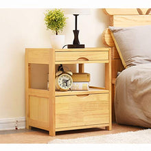 Comodino in Legno massello, con Camera da Letto con cassetto Mini Armadio Moderno e Moderno con Cuscinetto 300 kg-55x45x37,5 cm FANJIANI