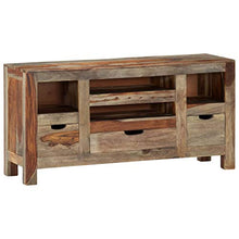 FAMIROSA Credenza Grigia 100x30x50 cm in Legno Massello di Sheesham