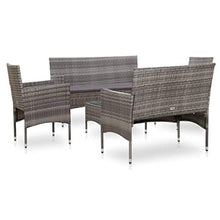 Festnight 5 pz Salottino in Rattan Set Divani da Giardino con Cuscini 2 Divano a 2 Posti/3 Posti +2 Poltrone e 1 Tavolino Colore Grigio Arredamento Giardino