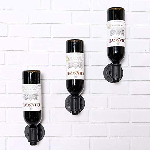 SCRT Vino Hanging cremagliera Stile Industriale Ferro Parete Wine Rack/Decorazione mensola/Vino cremagliera di Vetro for Sala da Pranzo, Cucina, Soggiorno