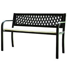 GaoF Panchina per terrazza da Parco Panchina da Esterno con Cuscini, panchina da Giardino in ghisa Resistente alle intemperie, panchina da Cortile a 2 posti con Schienale e