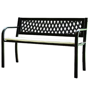 GaoF Panchina per terrazza da Parco Panchina da Esterno con Cuscini, panchina da Giardino in ghisa Resistente alle intemperie, panchina da Cortile a 2 posti con Schienale e