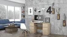 NOXEN - Scrivania bianca, cassettiera, mobili per camera da letto, credenza, comodino, armadio per casa, soggiorno, corridoio, rovere