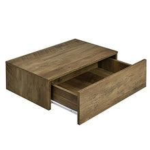 2 x Mensola da parete con cassetto - Bianco opaco/effetto legno - 46x30x15cm