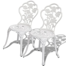 mewmewcat Sedie da Bistrot 2 pz in Alluminio Pressofuso Bianche 41 x 49 x 81,5 cm