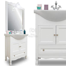 Arredo bagno shabby chic in legno bianco provenzale vintage 75 cm