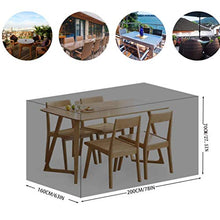 Copertura Impermeabile Mobili Giardino, Copertura Tavolo Giardino 210 Oxford Copertura Rettangolare Antivento Anti-UV per Giardino Rettangolari Telo Copritavolo,200 * 160 * 70 cm