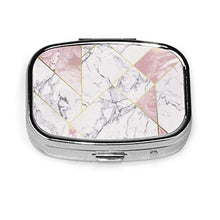 Scatola quadrata per pillole per medicina, motivo: Nexus geometrico rosa oro alla moda, organizer per pillole da viaggio, per integratori di vitamine