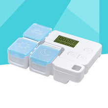 Healifty Portapillole portatile 3 scomparti Portapillole con promemoria di allarme Portapillole da viaggio portatile Portapillole con timer digitale senza batteria (azzurro)