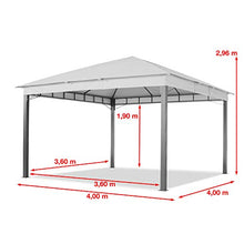 Gazebo da Giardino 4x4m Alu Premium con Copertura del Tetto Impermeabile ca. 220 g/m² - 4 pareti Laterali crema - Profilo da ca. 9x9cm