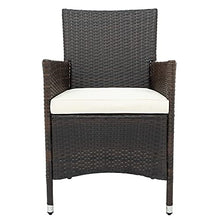 LEKER Set di sedie in rattan per il tempo libero, tavolo da pranzo e sedie, mobili da giardino in rattan, resistente alle intemperie, 6 sedie e tavolo marrone