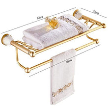 HYYDP Parete Porta Salviette Portasciugamani Retro in Alluminio da Bagno Mensola da Bagno a Doppio Strato con mensole e mensole da Bagno