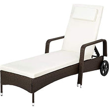 TecTake Lettino Poly Rattan ARREDO Esterno Giardino Sdraio Prendisole Divano Sedia Marrone - Disponibile in Diversi Colori - (Antico | No. 402112)