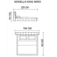 Letto matrimoniale design moderno 225x194 nero piedini inserti acciaio letti camera I