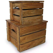 Xingshuoonline Set di 2 scatole portaoggetti in Legno Massiccio Riciclato 48 x 40 x 35 cm