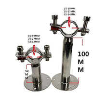 HEQIE-YONGP Accessori per Pipe di Riparazione Accessori 2pcs 51 Millimetri 2" Tubo in Acciaio Inox Morsetto della Clip della Staffa di Supporto con Base Piastra Polo Lunghezza 100 Millimetri