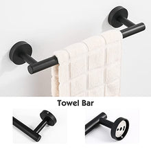 Hoomtaook Porta Asciugamani Bagno Nero da Parete Porta Salviette da Bagno Portasciugamani Set Accessori Bagno 3 in 1 Portasciugamani Libero Porta Carta Igienica Pugno Superficie Installazione Nero