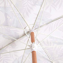 JFFFFWI Ombrellone Rotondo Creativo da 2 m Ombrellone da Esterno Piccolo Ombrellone da Spiaggia con Nappe in Legno con Funzione di inclinazione, Protezione Impermeabile e UV
