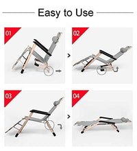 Sywlwxkq Zero Gravity Lettini Prendisole Patio Giardino Sedia Pieghevole Regolabile Reclinabile Spiaggia Campeggio Sdraio da Esterno Supporta 200 kg Grigio