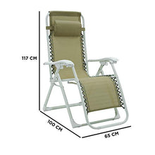 Sedia sdraio pieghevole esterno reclinabile - zero gravity con poggiatesta per il tuo relax (Bianco - tortora)