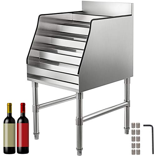 VEVOR Portabottiglie Liquori 5 Ripiani, Porta Bottiglie Vino Cinque Livelli in Acciaio Inossidabile, Portabottiglie per Liquori (30x58x82,5cm)