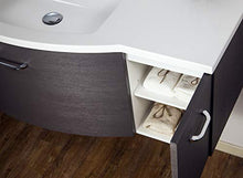 Mobile da bagno sospeso DANA 850 - design leggermente arrotondato - antracite, Piletta Pop-up:Senza piletta Pop-up