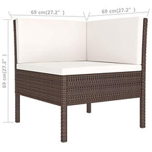 FAMIROSA Set Divani da Giardino 6 pz con Cuscini in Polyrattan Marrone-6783