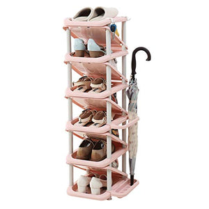 XWZH Cabinet Scarpe da Polvere Cappellino per stoccaggio a 11 Livelli unità per Scarpe da Scarpa Nera per corridoio Ingresso, 32x28x101cm (Color : Pink)