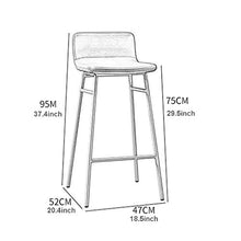 GYPPG Tavolo Bar Nordico Sgabello Bar in Pelle PU Sgabello Alto Cucina Poggiapiedi Cucina Sedia Pranzo Colazione, robuste Gambe in Ferro Antiscivolo (65 cm / 75 cm)
