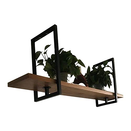 Mensola da Soffitto in Ferro Battuto Americano - Appendiabiti da Appendere per Ristorante E Bar, Scaffale per Vino in Legno Massello in Stile Industriale, 9 Taglie (Size : 60 * 30 * 50cm)