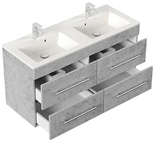 Set da bagno Helios 4 parti incl. armadio a specchio in grigio cemento