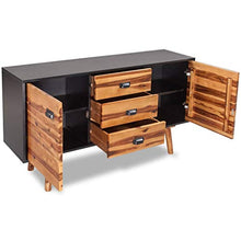vidaXL Credenza Credenze Mobile con 3 Cassetti in Legno di Acacia 115x35x70 cm