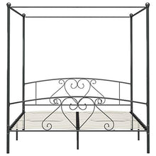 SKM Letto a Baldacchino Grigio in Metallo 180x200 cm (29kg)
