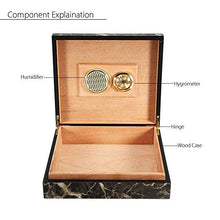 WRJY Humidor per sigari Scatola per sigari, umidificatore e igrometro Scatola in Legno massello Cubano, Portatile da Viaggio Foderato in Legno di Cedro Scatola per sigari Scatola per Si
