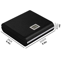 Humidor Moderno in Cedro in Fibra di Carbonio con Igrometro Digitale e Umidificatore, Portasigari di Grande Capacità Armadietto per Sigari Portatile in Legno di Cedro, Contiene 20-35 Sigari