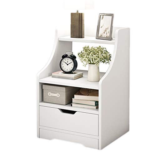 Comodini Decorazione Selvaggio Solidi Domestici Assemblaggio del Legno cassetto Locker Arrotondato Solid Edge Camera 37X30X57cm Piedi Soggiorno Corridoio MUMUJIN (Color : White)