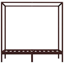SKM Giroletto a Baldacchino Marrone Scuro Massello Pino 100x200 cm