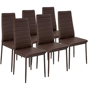TecTake Set di sedie per sala da pranzo 41x45x98,5cm - disponibile in diversi colori e quantità – (6x Marrone | No. 401849)