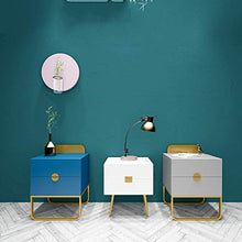 Ya-Ya Comodino Moderna di Ferro d'oro Comodino 2 cassetti ripiano Tavolino Mobili for la casa Creativo Comodino Cabinet Comodini Letto (Color : White)
