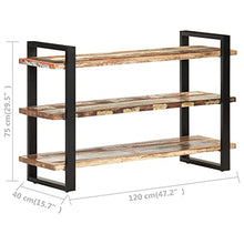 vidaXL Credenza con 3 Ripiani 120x40x75 cm in Massello di Recupero