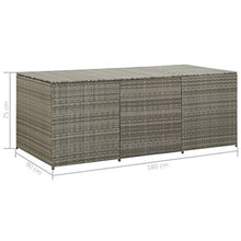 vidaXL - Scatola portaoggetti da Giardino in Resina Intrecciata, 180 x 90 x 75 cm, Colore: Grigio