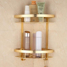 AGGF Mensole per Doccia da Bagno Scaffale angolare Spazio Mensola da Bagno in Alluminio Cestino Triangolare Dorato