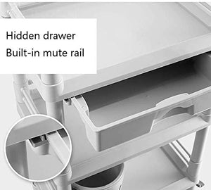 Xiao Jian- Utility Spesa Medica, Carrello Heavy-Duty con 2 cassetti, di Grande capacità Spesa for ospedali, cliniche Private, Infermiere Carrelli di Servizio