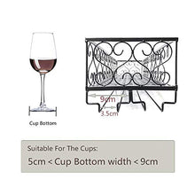 Feifei Portabottiglie Vino Rack Porta Bicchieri in Metallo con Supporto a Parete per 12 Bottiglie Vino e 12 calici - Nero 50X20x17cm