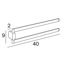INDA - Accessori Bagno, Serie Mito, Portasalviette Doppio a Snodo in Ottone Cromato, Dimensioni Porta Asciugamano 40 x 2 x 9 cm