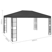 Goliraya Gazebo 3x4 m Gazebo da Giardino Impermeabile Struttura in Acciaio Protezione UV Tendone Padiglione Esterno Patio Feste Colore Crema Antracite
