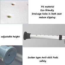 Sedia da Doccia Sedia da Doccia in Acciaio Inox Sgabello per Anziani/Disabili Sgabello Antiscivolo Sedile da Doccia Sgabello con Maniglia 6 Altezza Panca da Bagno Sgabello Seduta Bianco Peso Max