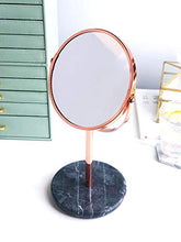 Specchio da tavolo per toeletta Rotonda dello specchio di bellezza, Spin compongono Doppio specchio portatile Nordic dello specchio di stile decorativo Marmo Modello Tavolo base a specchio Specchio pe