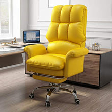 Ergonomico Sedia Gaming Ufficio Computer Sedie da Girevole Ergonomica Poltrona di inclinazione Cuscino Lombare in Pelle PU 1 Pezzo Adatto per Giocare,Giallo